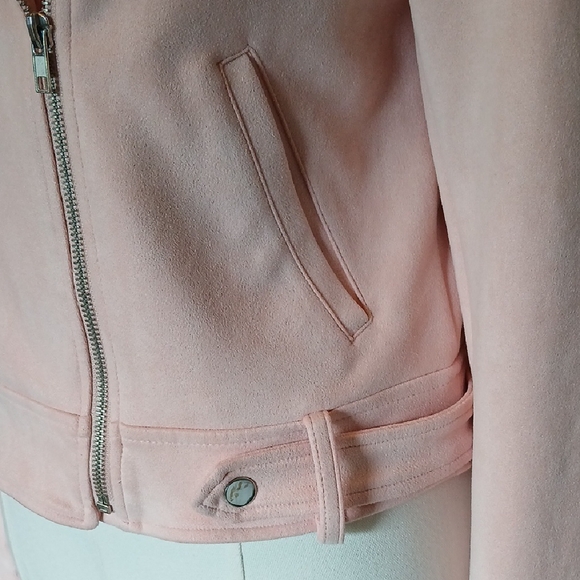 Pink Microsuede Moto Jacket - Picture 6 of 14